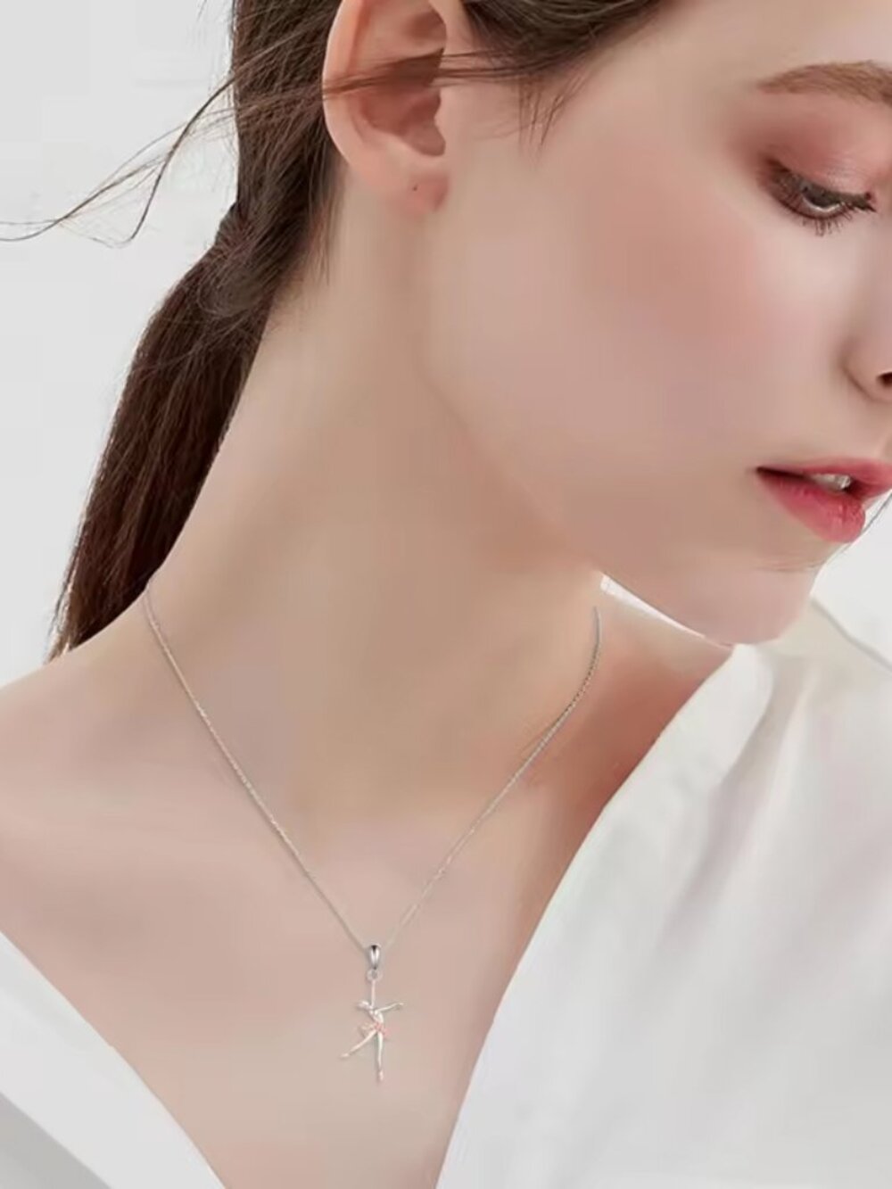 Sterling Silver Ballerina Necklace - Picture 4 of 5
